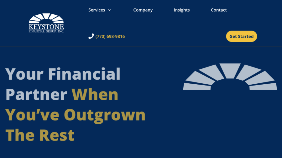 Screenshot of the Keystone Financial Group, INC. website