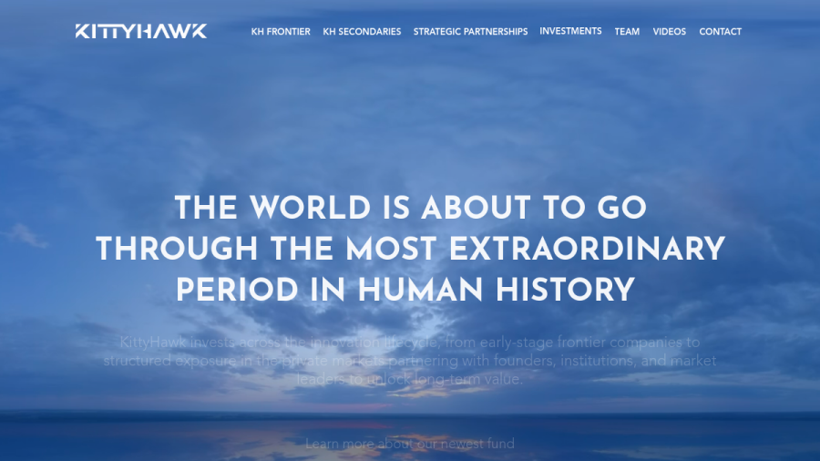 Screenshot of the Kittyhawk Ventures, LLC website