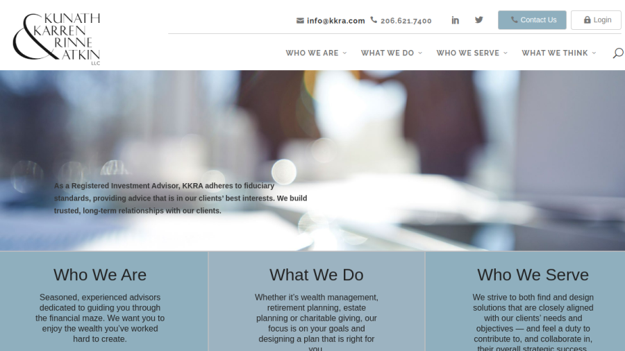 Screenshot of the Kunath Karren Rinne & Atkin LLC website