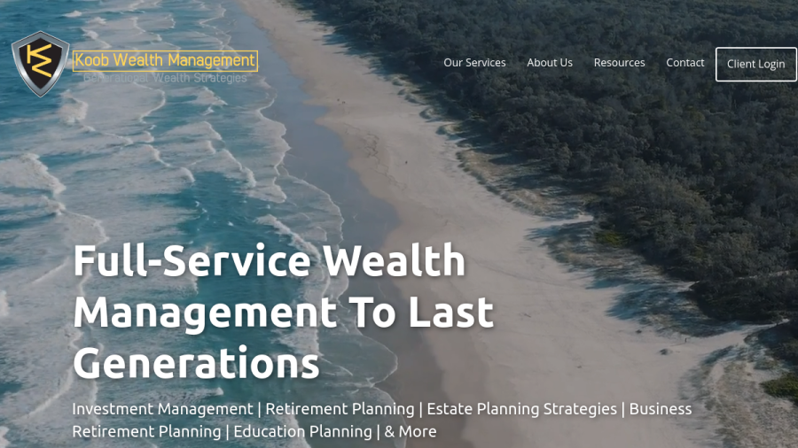 Screenshot of the Koob Wealth Management, LLC website