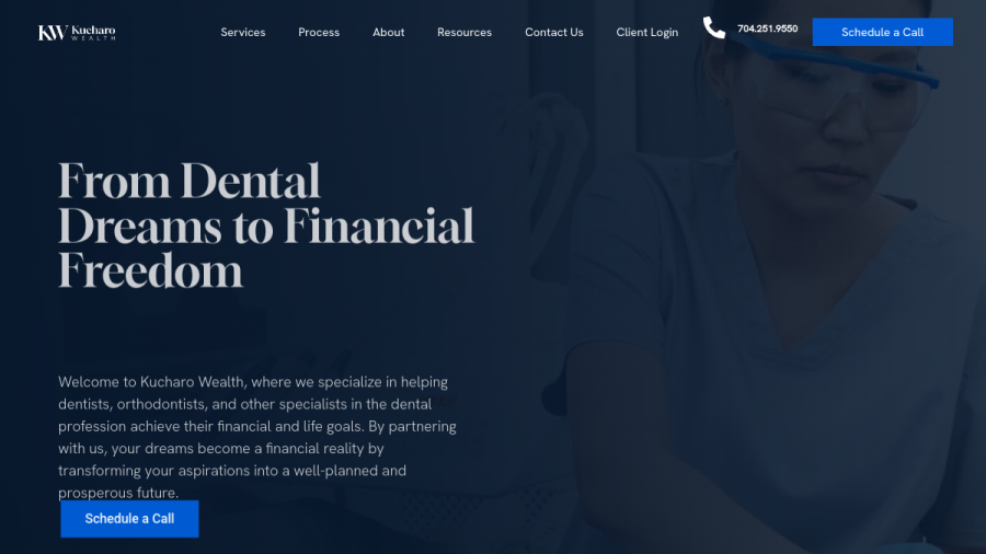 Screenshot of the Kucharo Wealth website