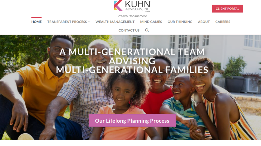 Screenshot of the Kuhn Advisors, INC. website