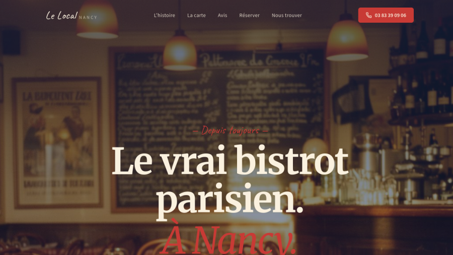 Site web créé pour Le Local Bistro