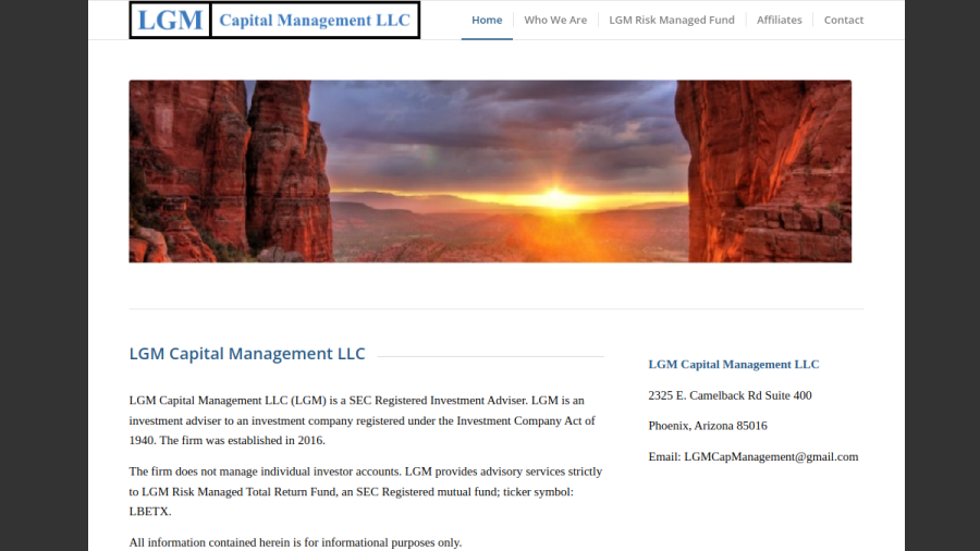 Screenshot of the Lgm Capital Management LLC website