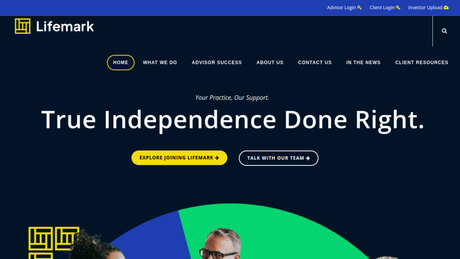 Screenshot of the Lifemark Securities Corp. website