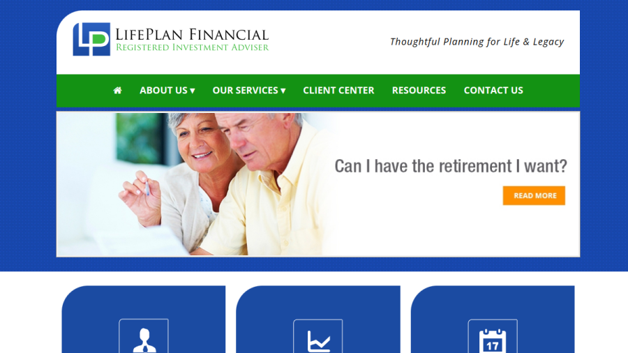 Screenshot of the Lifeplan Financial, LLC website