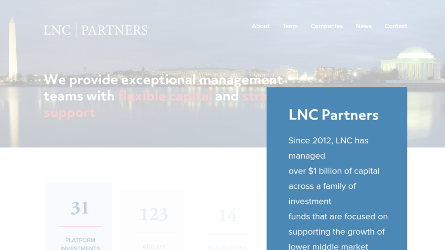 Screenshot of the Lnc Partners website