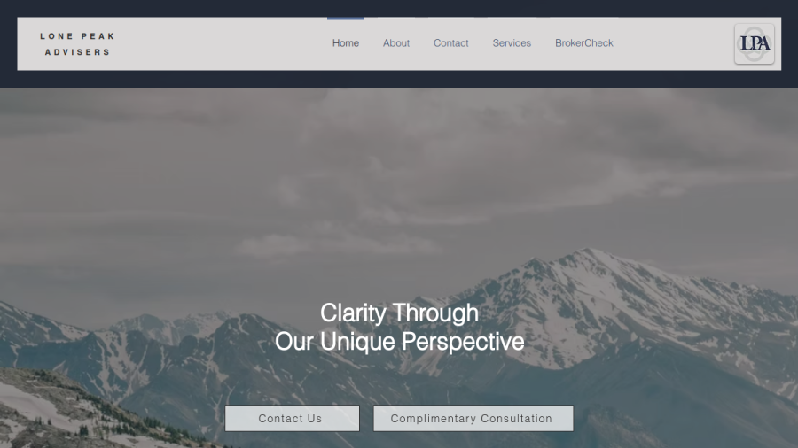 Screenshot of the Lone Peak Advisers website