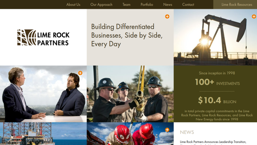 Screenshot of the Lime Rock website