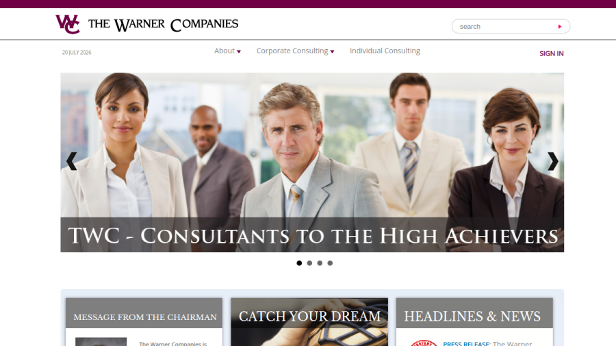 Screenshot of the The L. Warner Companies, INC website