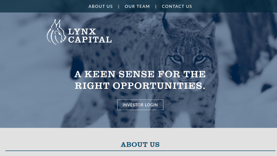 Screenshot of the Lynx Capital, LLC website