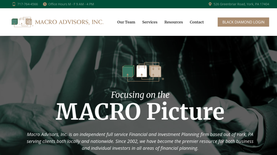 Screenshot of the Macro Advisors, INC. website