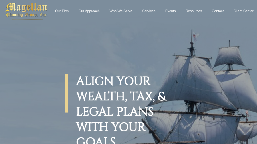 Screenshot of the Magellan Planning Group website