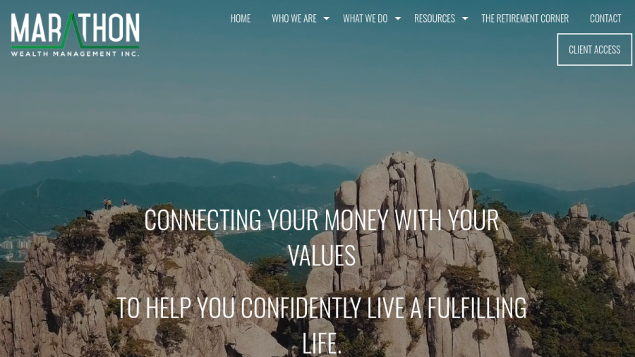 Screenshot of the Marathon Wealth Management, INC. website