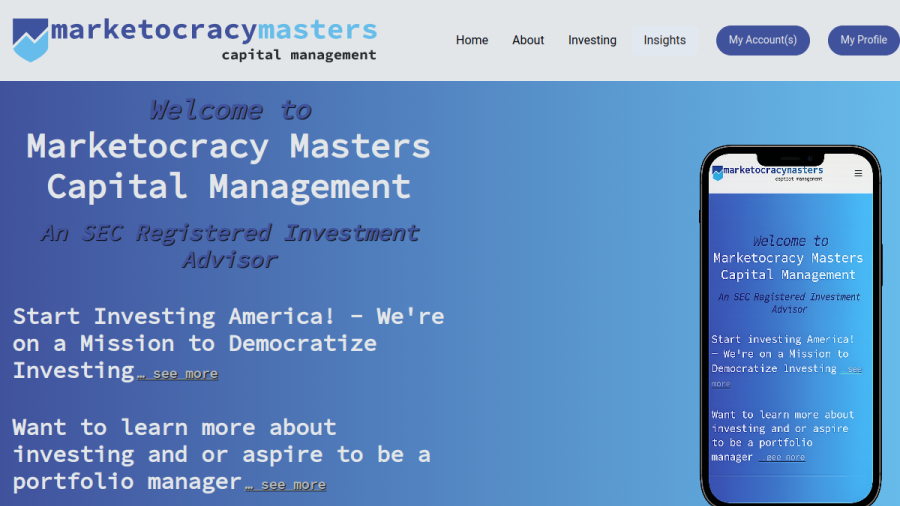 Screenshot of the Marketocracy Masters Capital Management LLC website