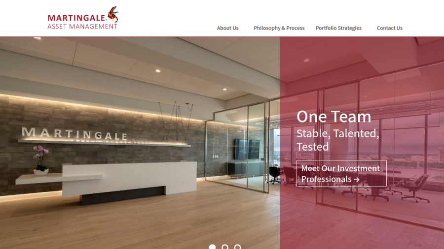 Screenshot of the Martingale Asset Management website