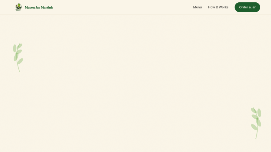 Mason Jar Martinis website built by One Tap Media