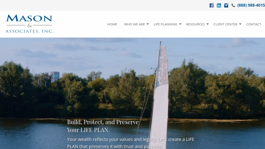 Screenshot of the Mason & Associates, INC. website