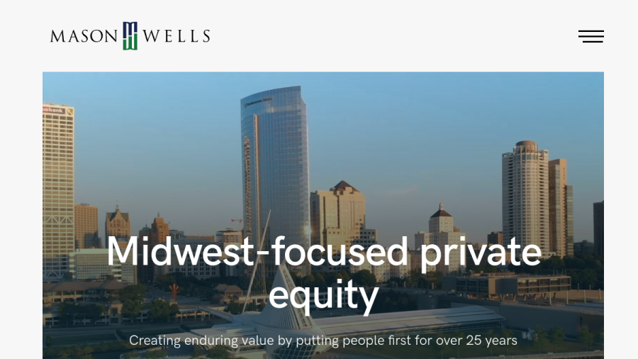 Screenshot of the Mason Wells, INC. website