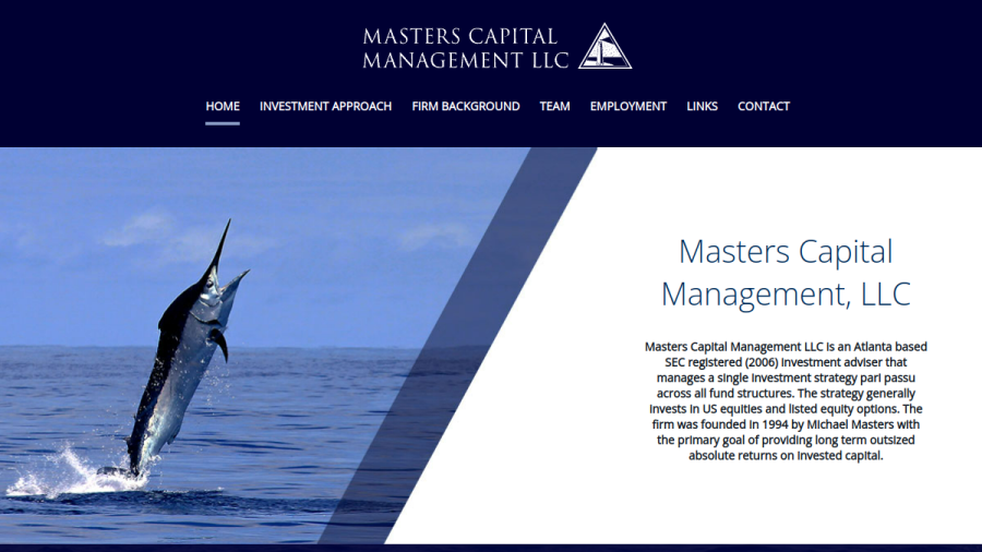 Screenshot of the Masters Capital Management, L.L.C. website