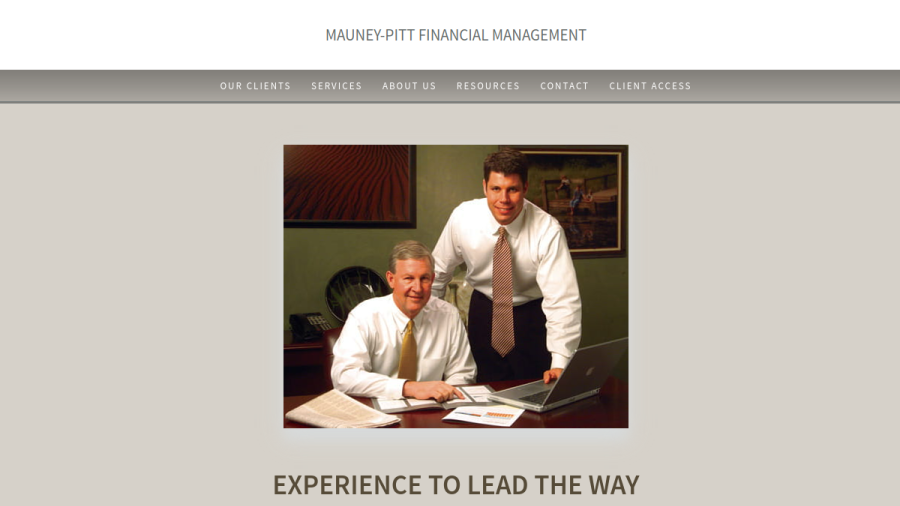 Screenshot of the Mauney-Pitt Financial Management, INC. website