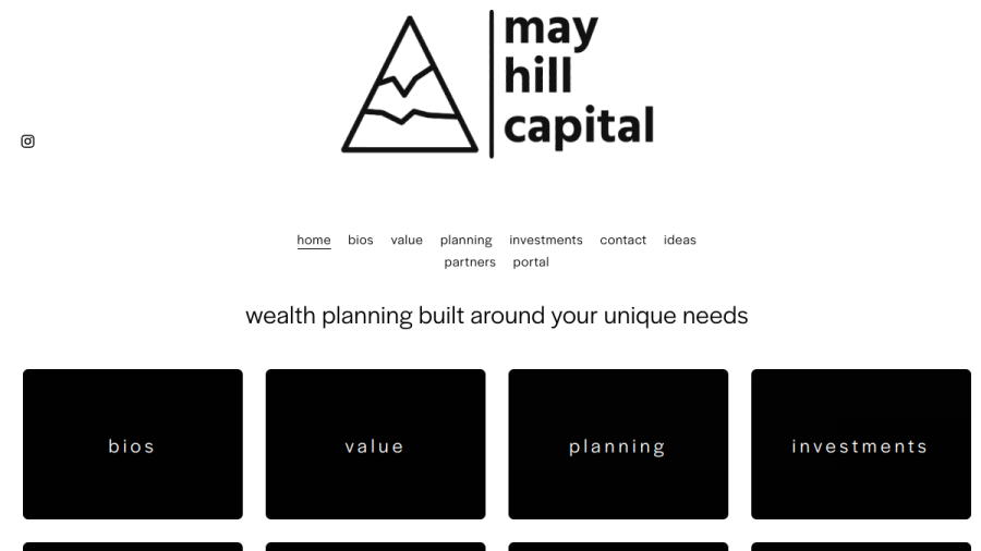Screenshot of the May Hill Capital, LLC website