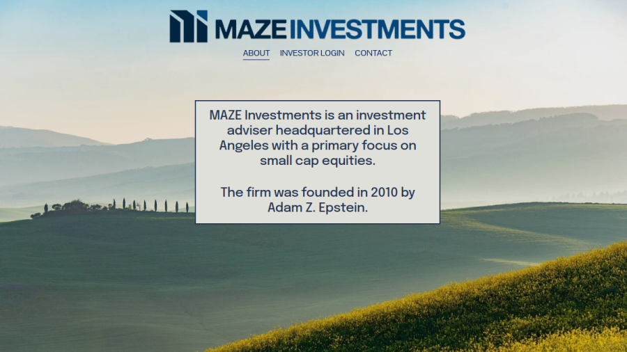 Screenshot of the Maze Investments, LLC website
