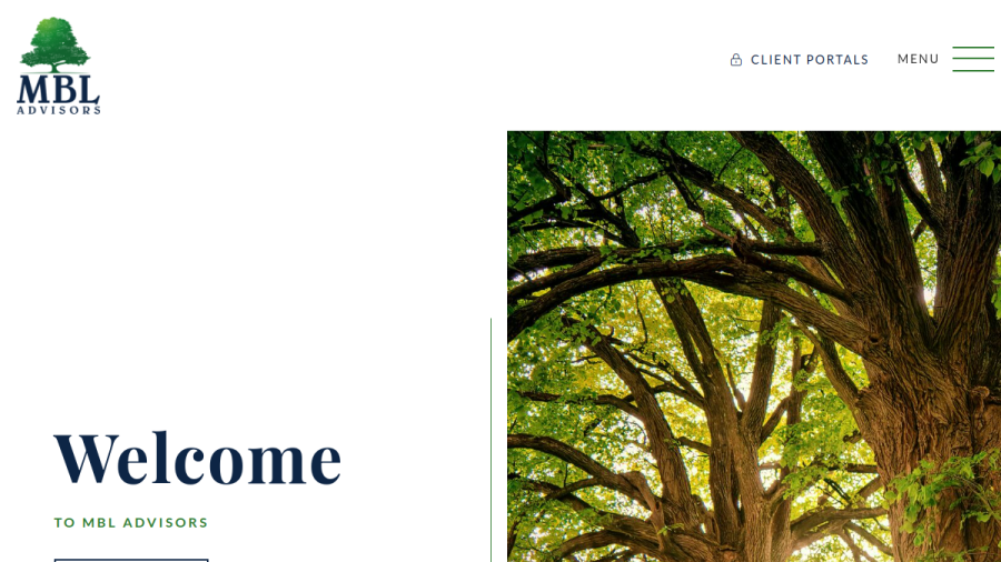 Screenshot of the Mbl Advisors website