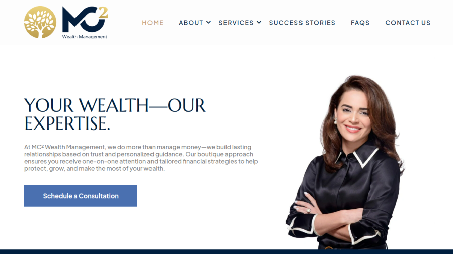 Screenshot of the Bison Wealth, LLC website