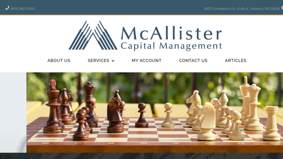 Screenshot of the Mcallister Capital Management website