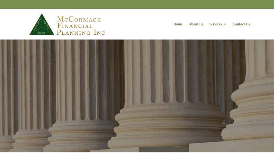 Screenshot of the Mccormack Financial Planning INC. website