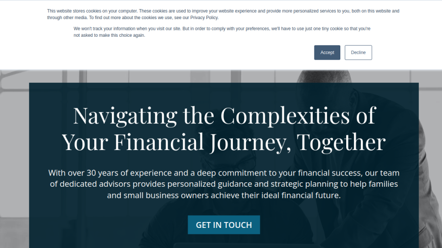 Screenshot of the Measured Wealth Private Client Group, LLC website