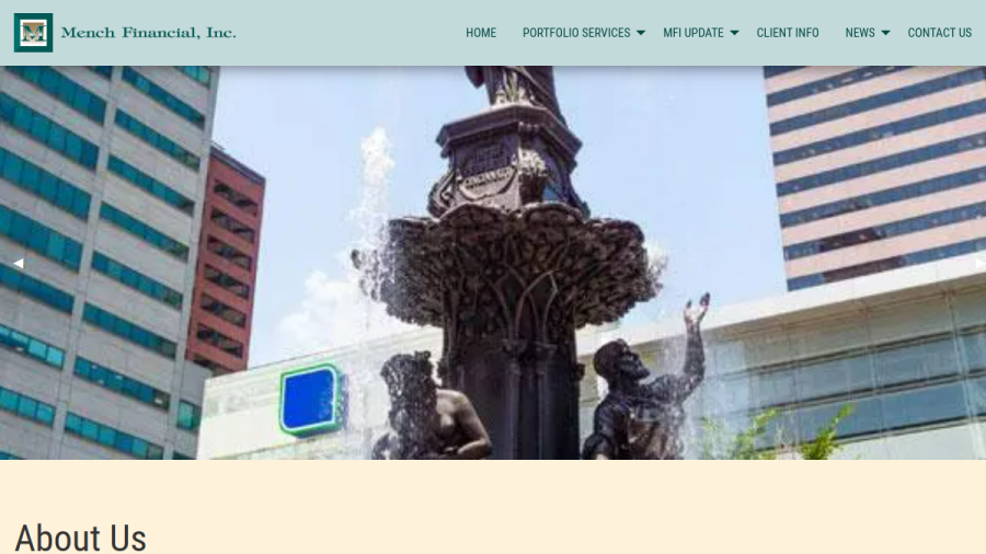 Screenshot of the Mench Financial INC website