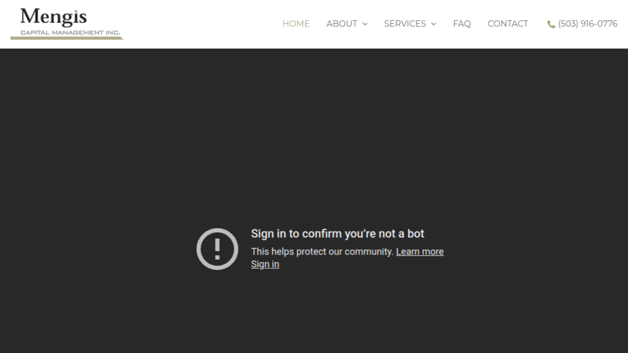 Screenshot of the Mengis Capital Management, INC. website