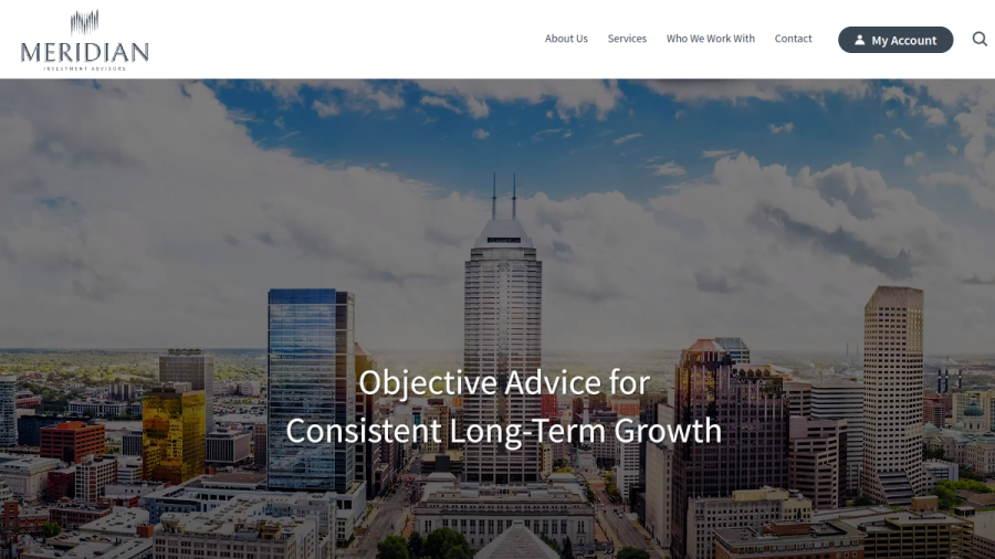 Screenshot of the Meridian Investment Advisors, INC. website