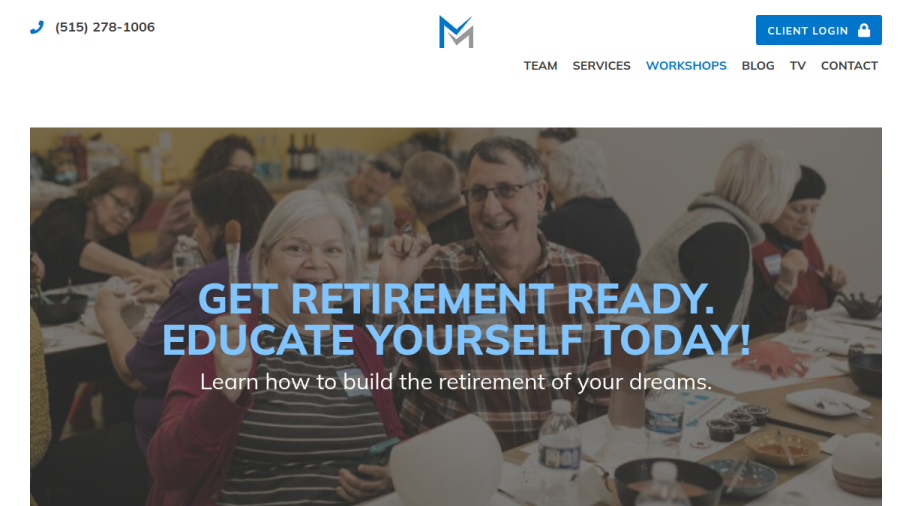 Screenshot of the Merkle Retirement Planning website