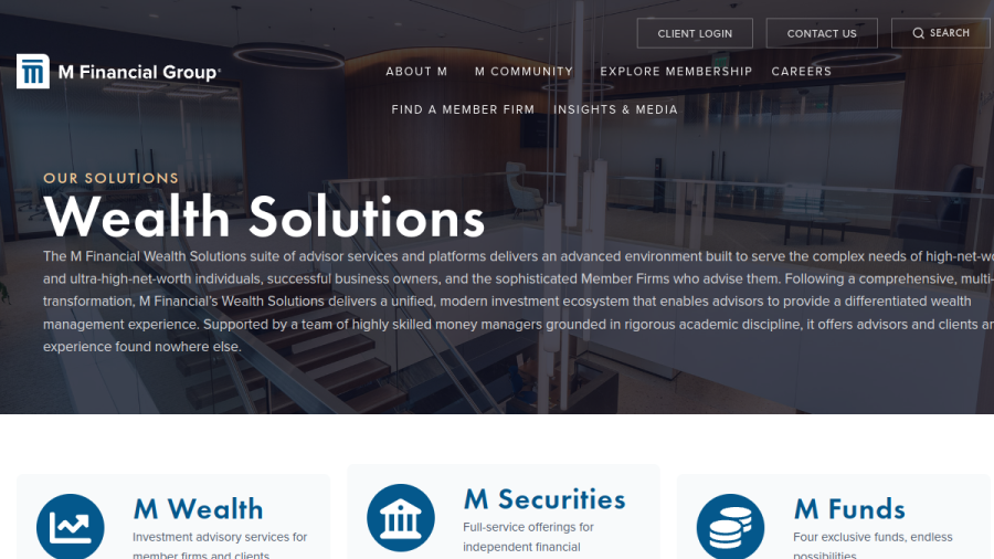 Screenshot of the M Financial Asset Management, INC. website