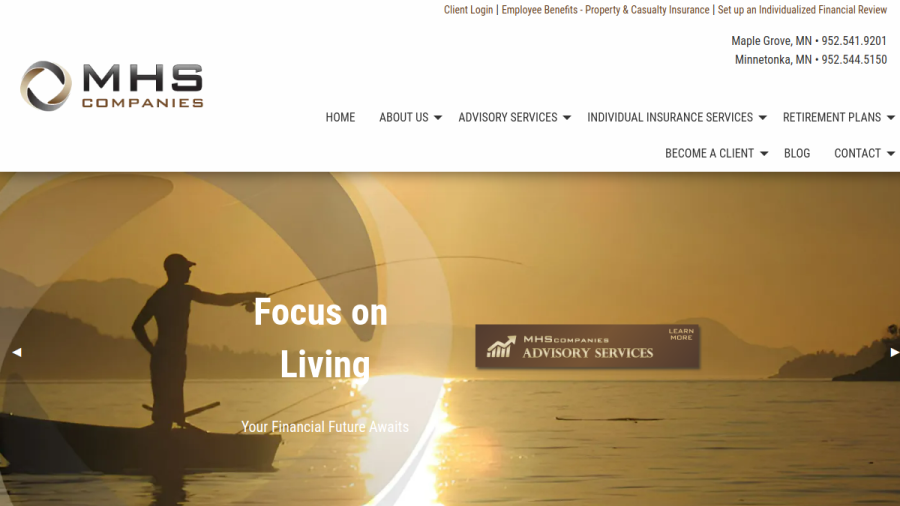 Screenshot of the Mhs Advisory Services, LLC website