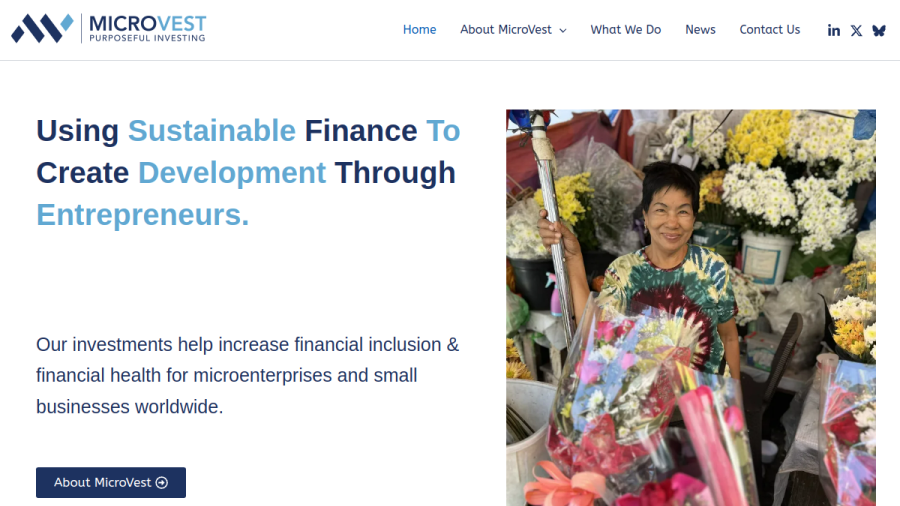 Screenshot of the Microvest Capital Management website