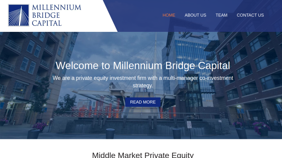 Screenshot of the Millennium Bridge Capital website