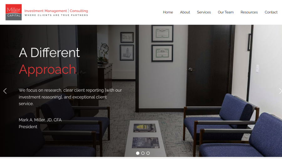 Screenshot of the Miller Capital website