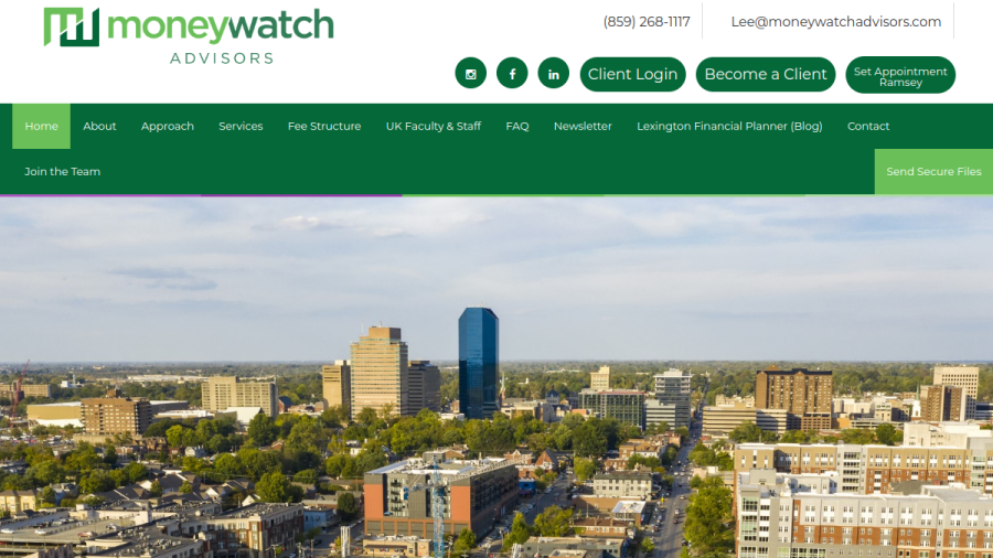 Screenshot of the Moneywatch Advisors, INC. website