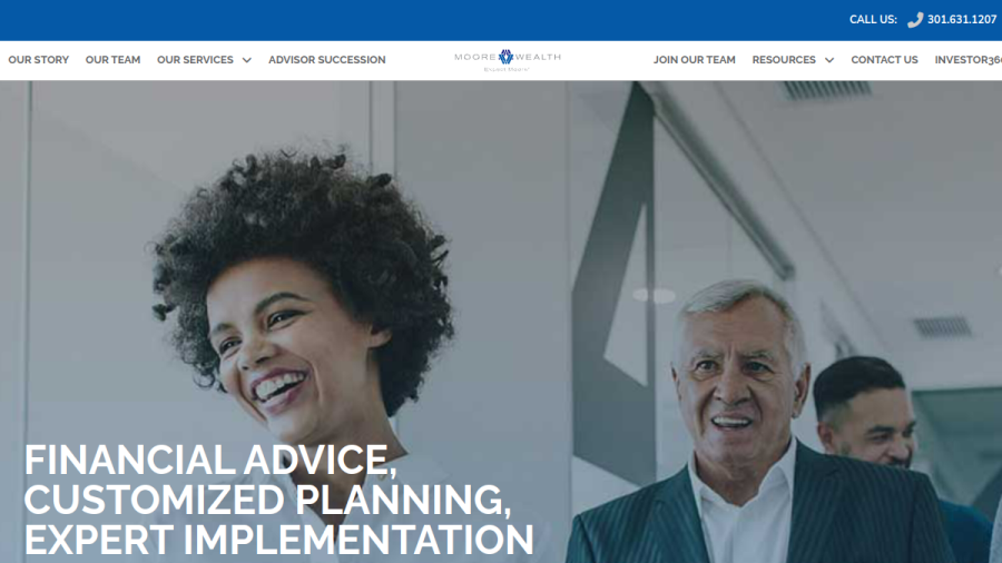 Screenshot of the Moore Wealth website