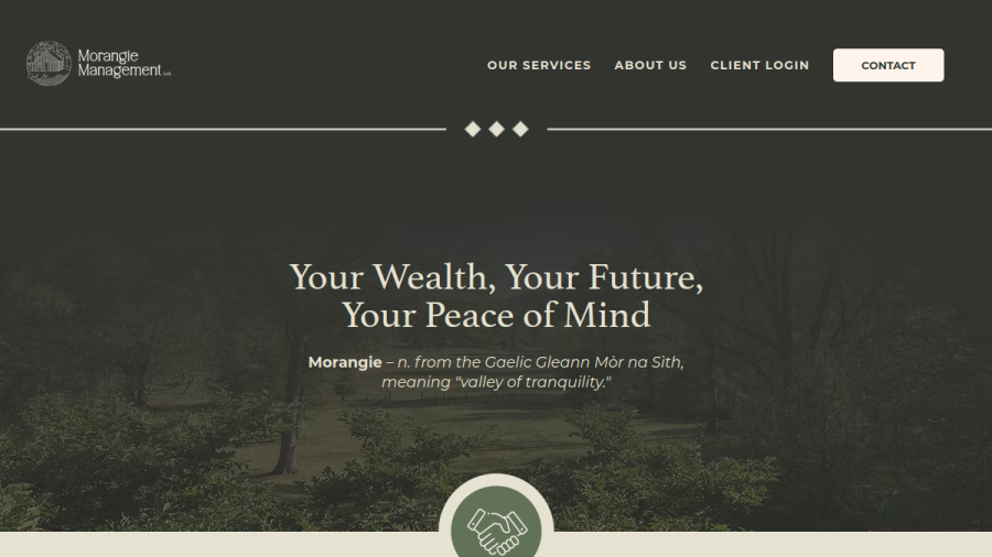 Screenshot of the Morangie Management LLC website