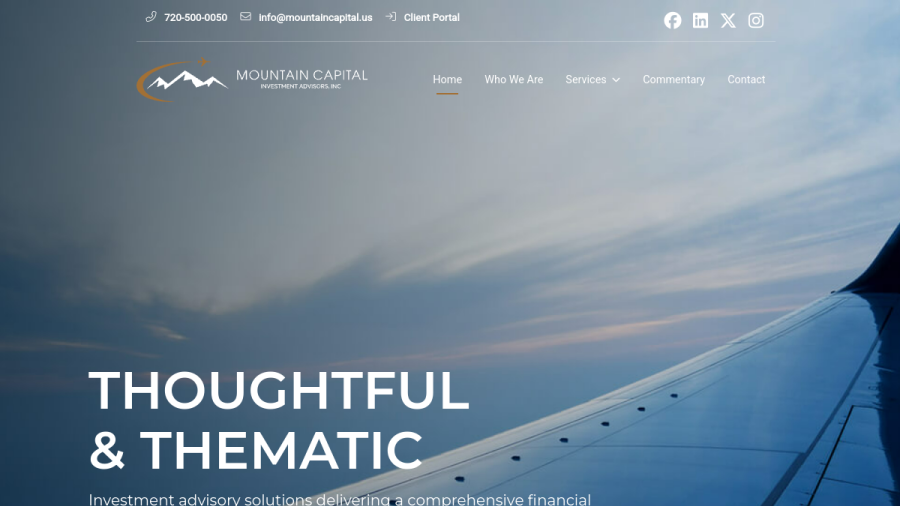Screenshot of the Mountain Capital Investment Advisors INC website