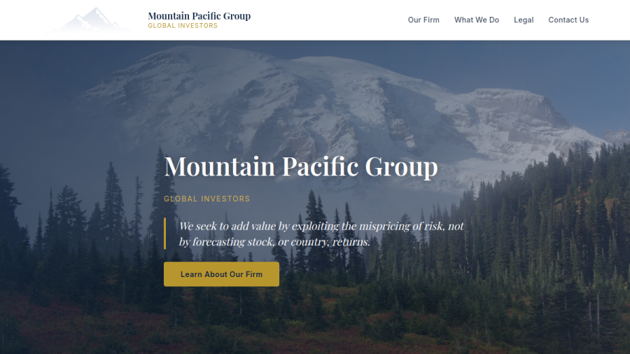 Screenshot of the Mountain Pacific Advisors, LLC website
