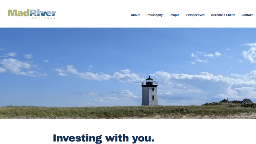 Screenshot of the Mad River Investors website