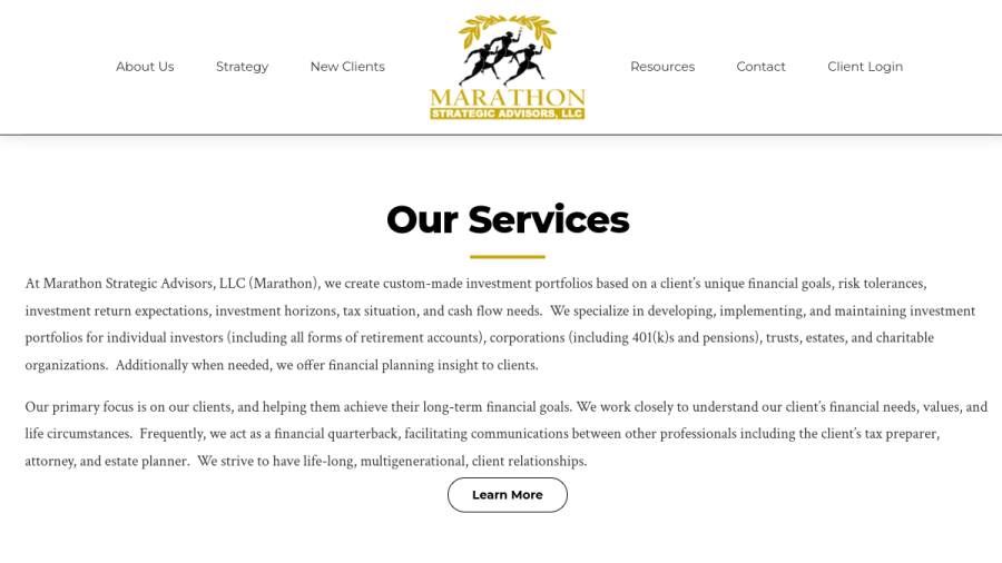 Screenshot of the Marathon Strategic Advisors, LLC website