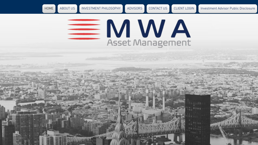 Screenshot of the Mwa Asset Management website