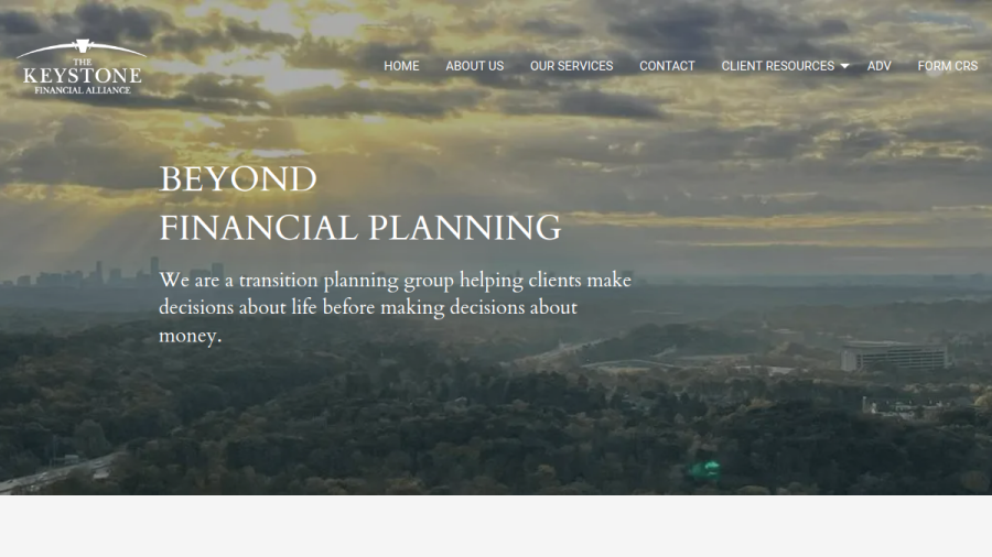 Screenshot of the The Keystone Financial Alliance, LLC website